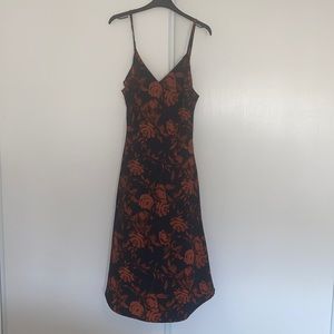 Dark blue and rust Orange midi dress!